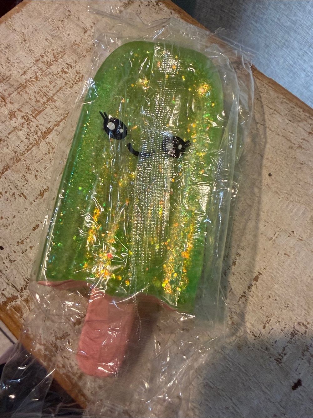 Cute large green Glitter Popsicle squishy